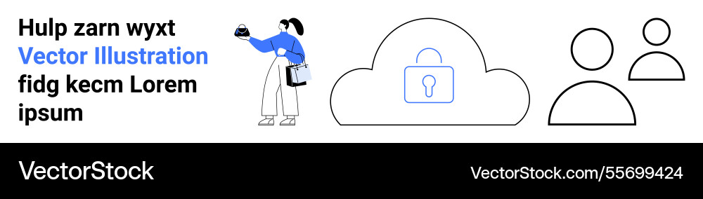 User managing cloud security with key lock symbol User managing cloud security with key lock symbol Vector Image