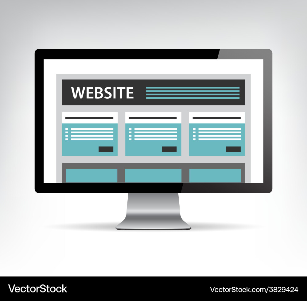 Webdesign-Vorlage in elektronischem Gerätecomputer Vektorbild
