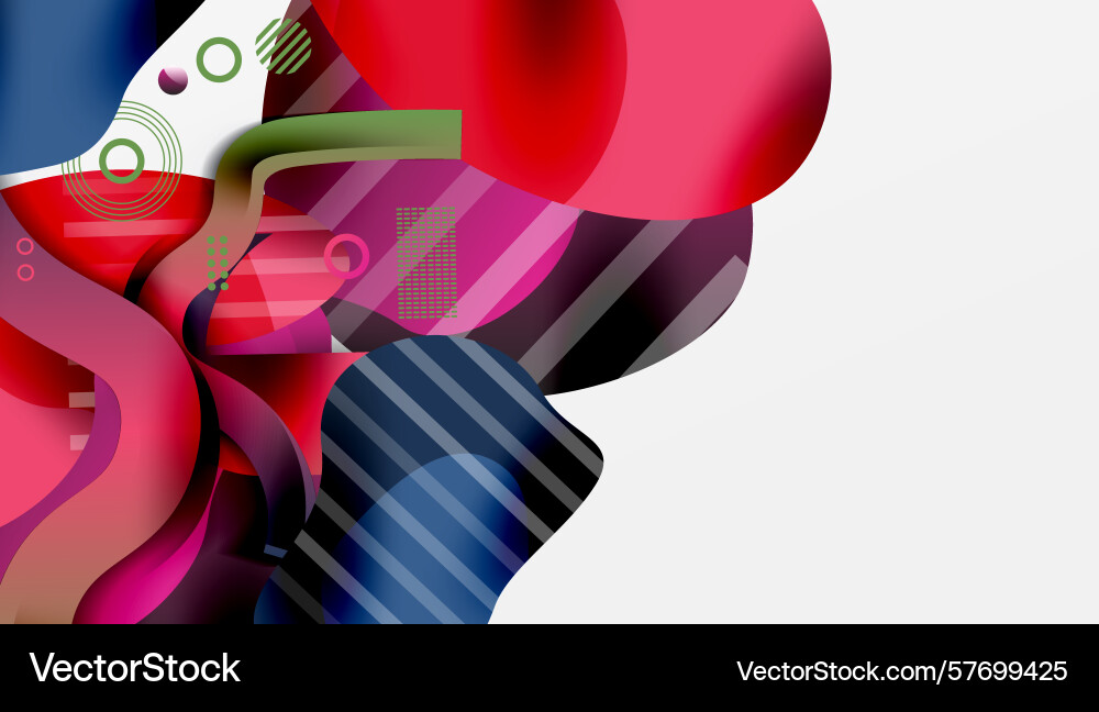 Abstract colorful shapes overlap creating dynamic Abstract colorful shapes overlap creating dynamic Vector Image