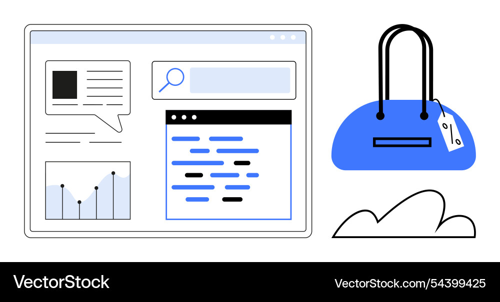 E-commerce webpage displaying product search E-commerce webpage displaying product search vector image