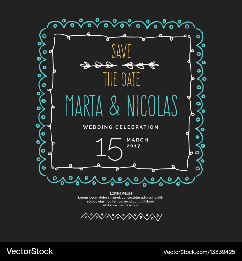 Elegant Save the Date Frames vector image