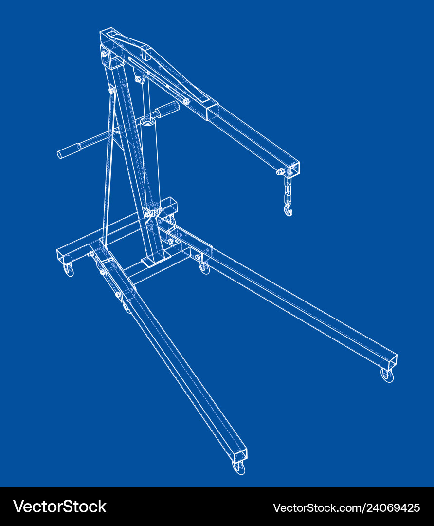 Engine hoist outline rendering of 3d vector image