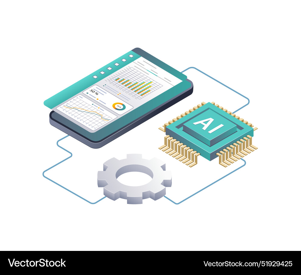 Exploring ai processes in technology data analysis Exploring ai processes in technology data analysis vector image