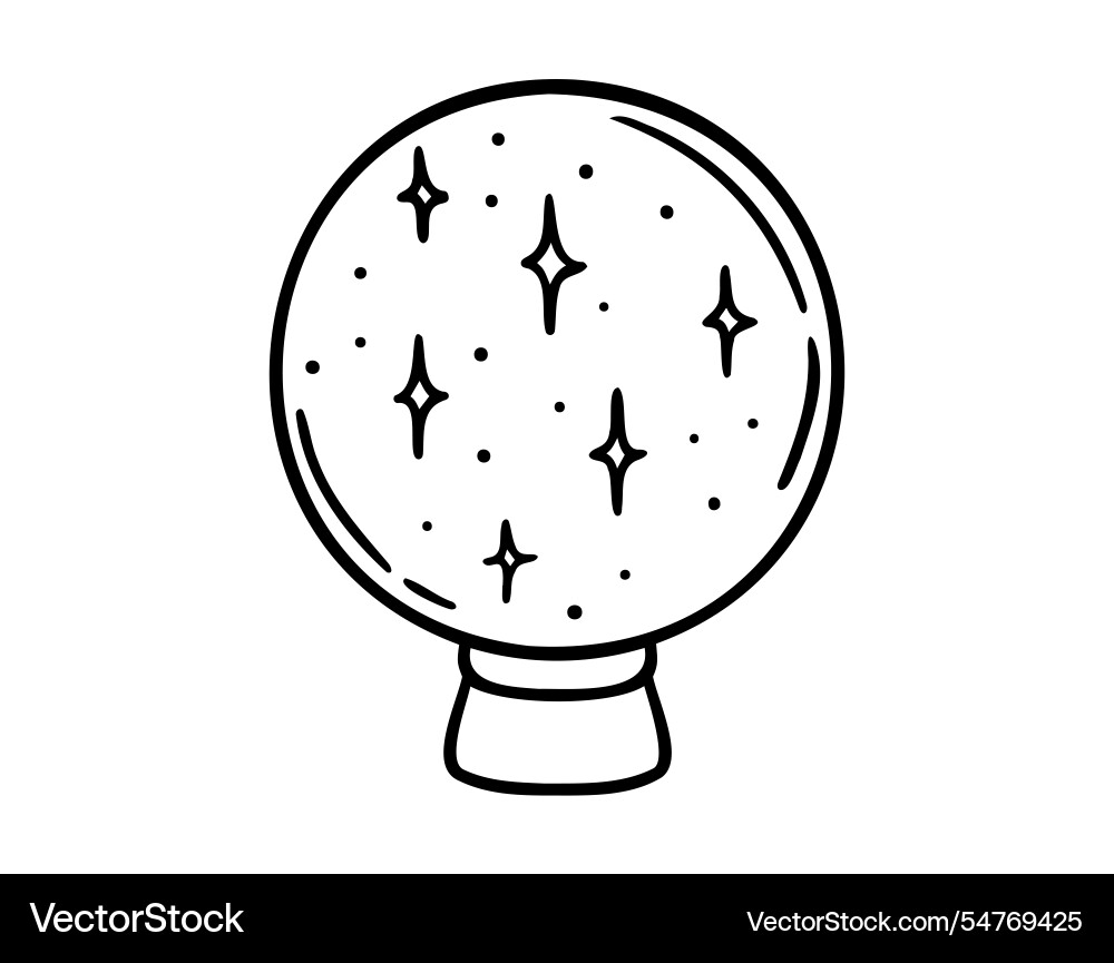 Magische Kristallkugel oder Göttin Doodle Hand Magische Kristallkugel oder Göttin Doodle Hand vektorbild