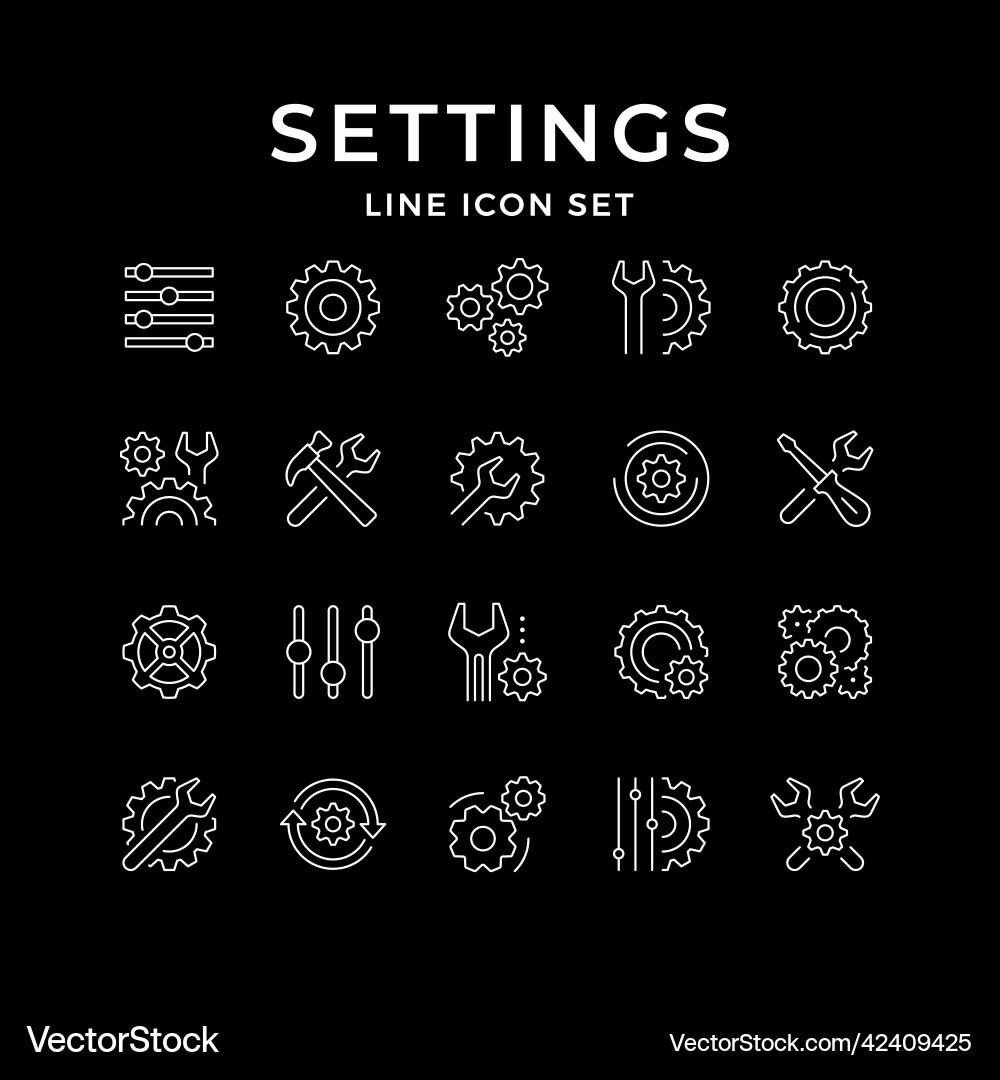 Settings & Control Icons vector image