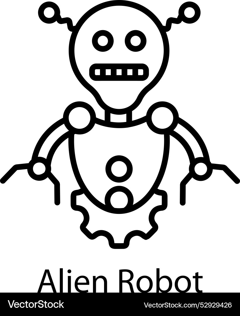 Alien robot Royalty Free Vector Image - VectorStock