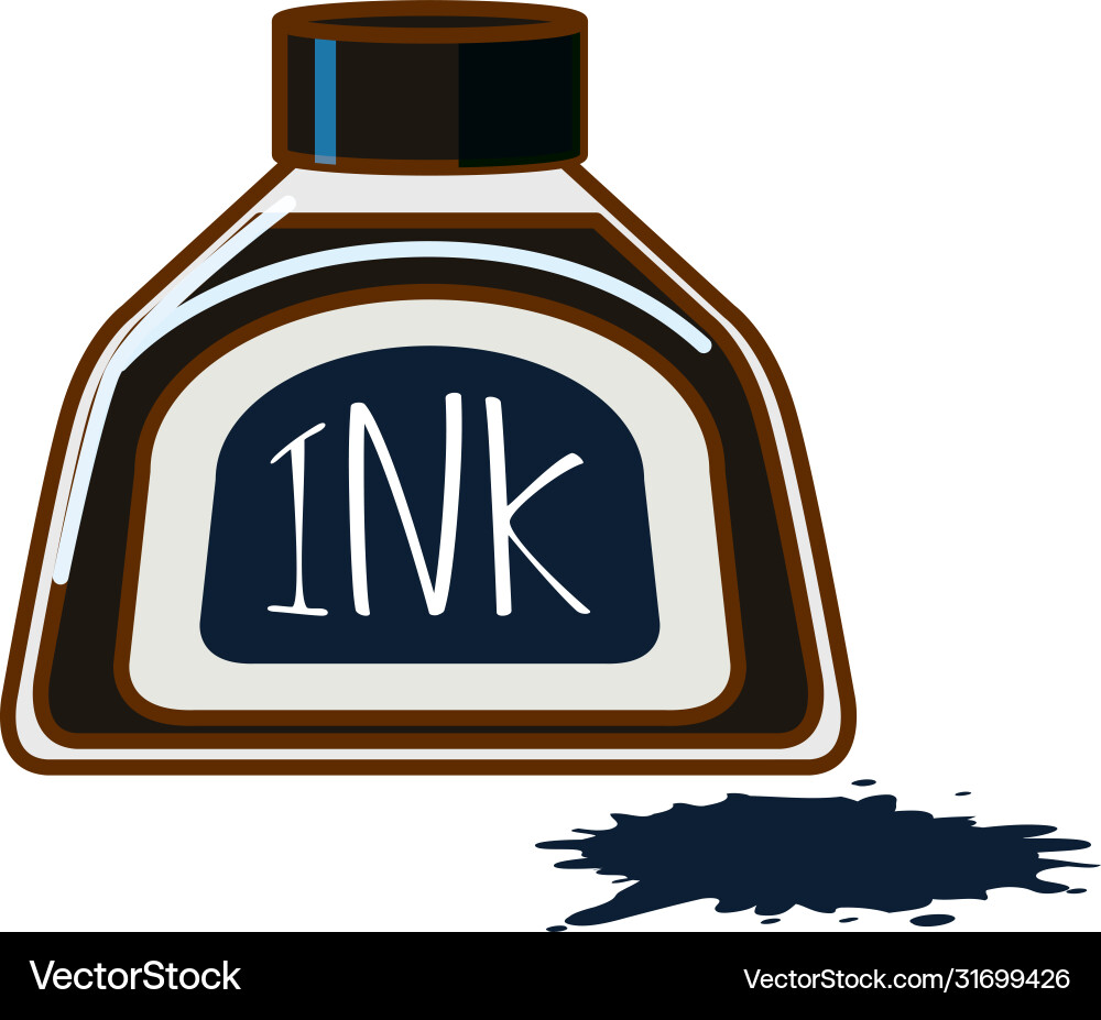Bottle black ink on white background Bottle black ink on white background Vector Image