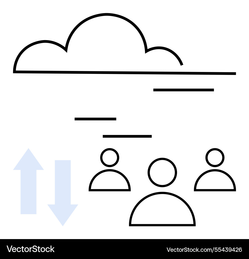 Cloud computing concept featuring data exchange Cloud computing concept featuring data exchange vector image