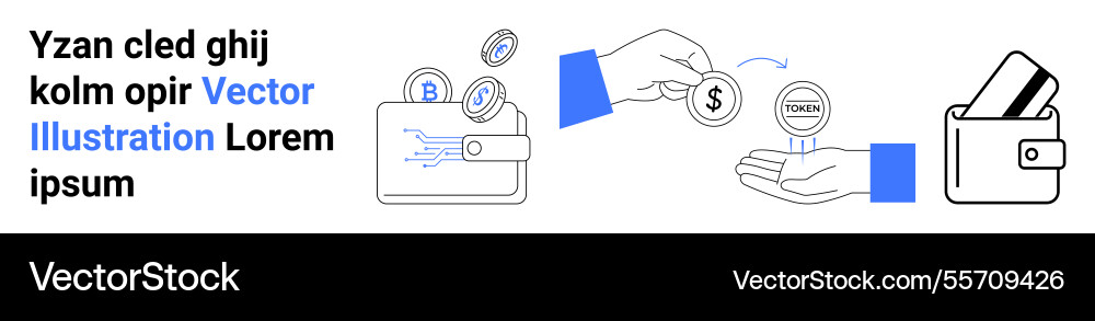 Digital wallet transactions adding cryptocurrency Digital wallet transactions adding cryptocurrency vector image