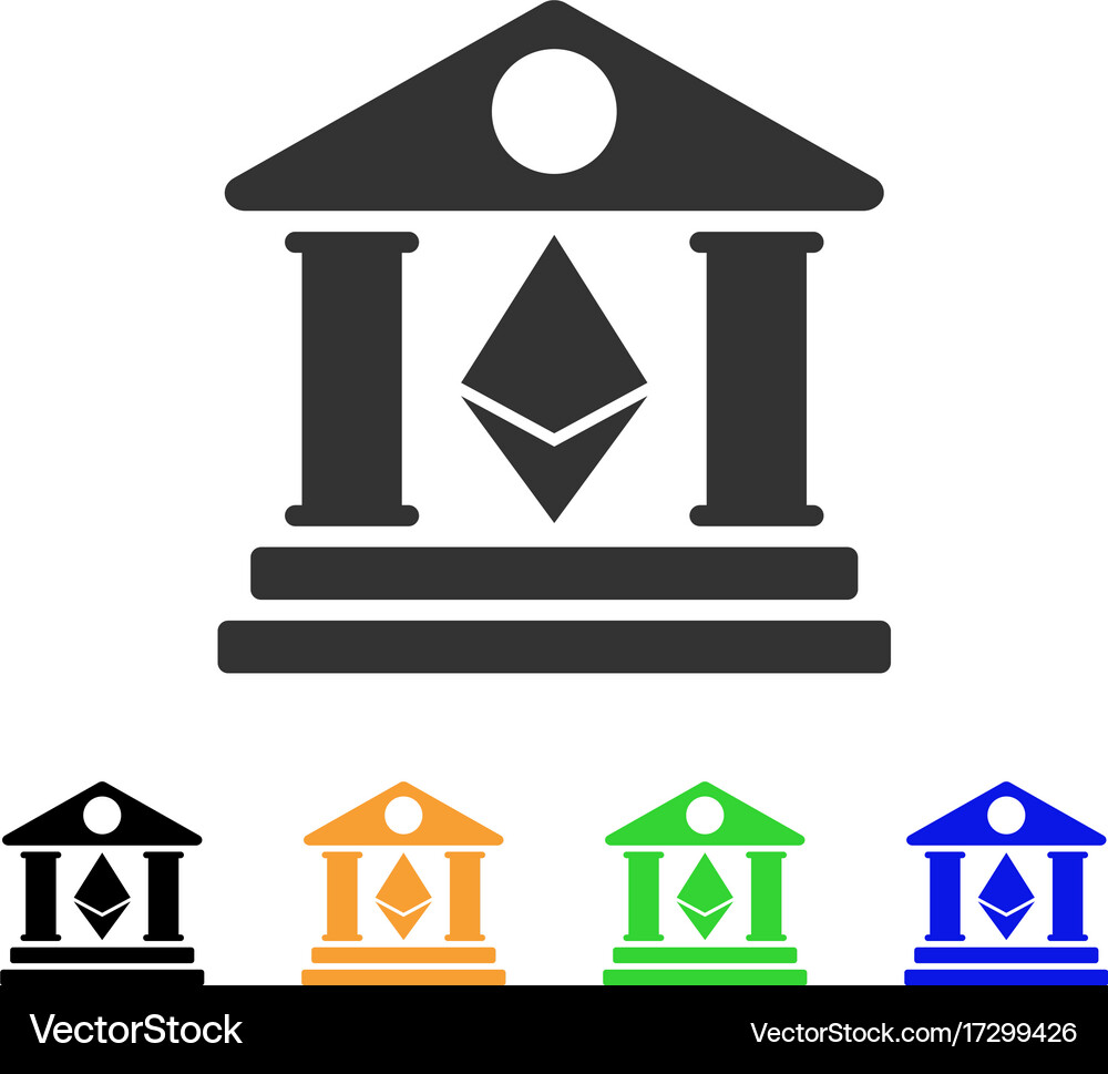 Ethereum bank building icon – Royalty-Free Vector | VectorStock