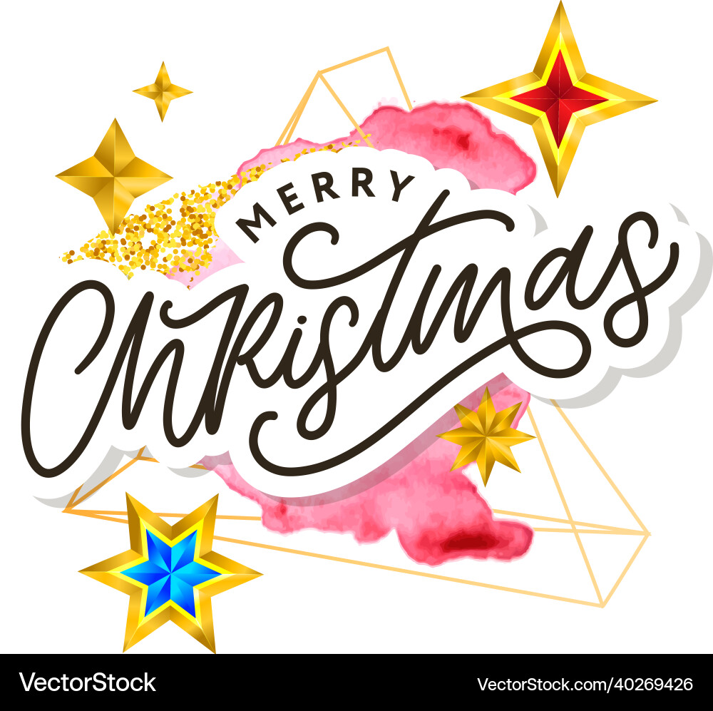 Frohe Weihnachten Text mit Hand verziert Frohe Weihnachten Text mit Hand verziert Vektorbild