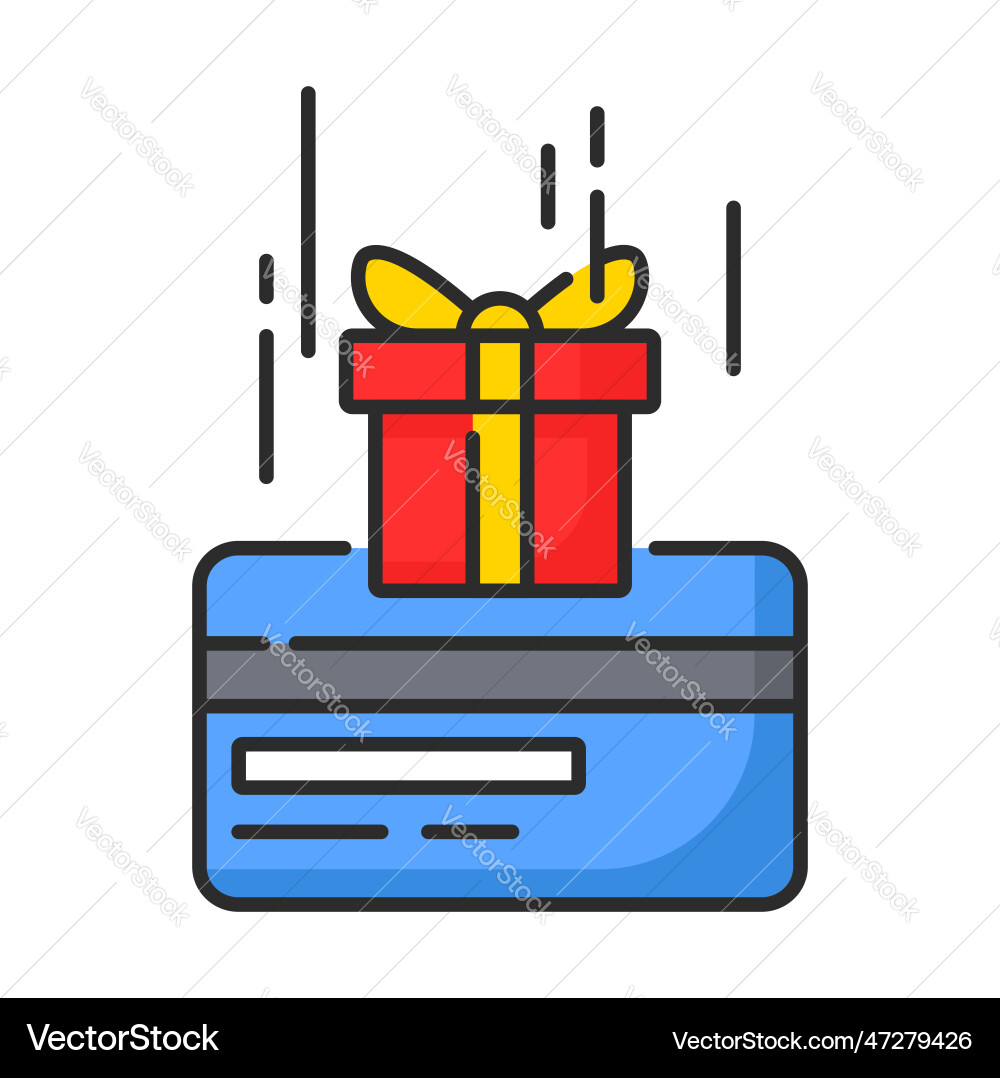 Gift card icon loyalty reward or special bonus Gift card icon loyalty reward or special bonus vector image