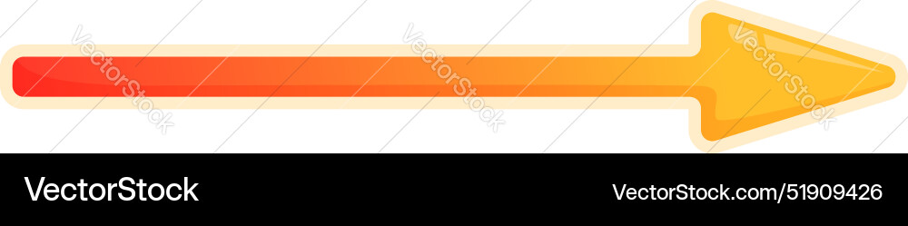 Gradient arrow pointing right with red to yellow Gradient arrow pointing right with red to yellow vector image