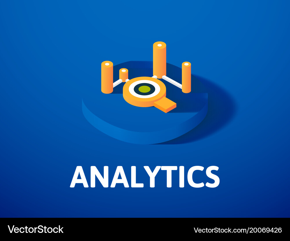 Isometric Analytics Icon - Data Analysis vector image