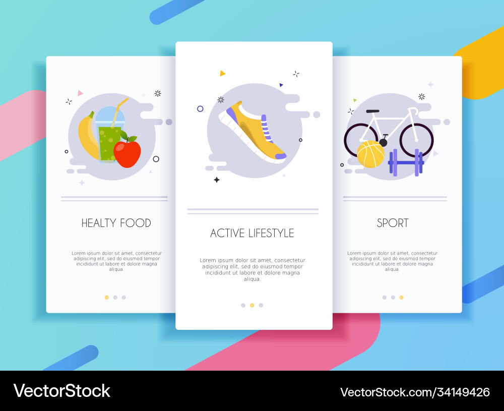 Onboarding screens user interface kit for mobile vector image