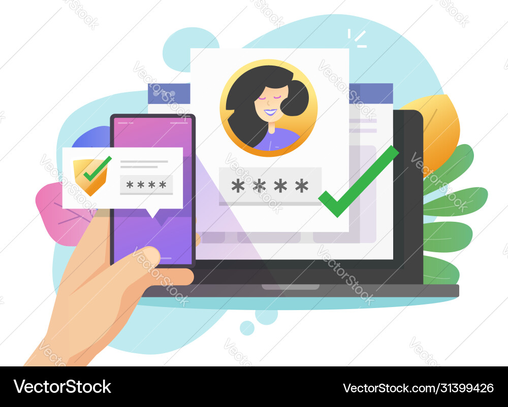 Password login verification code push message Password login verification code push message vector image