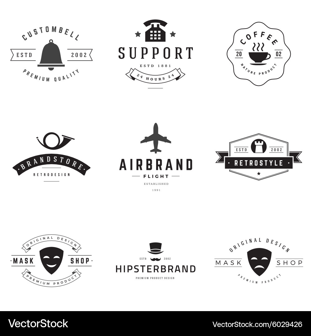 Retro logotypes set Vector Image