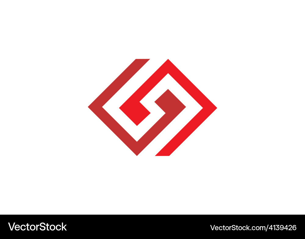 Square geometry construction logo Royalty Free Vector Image