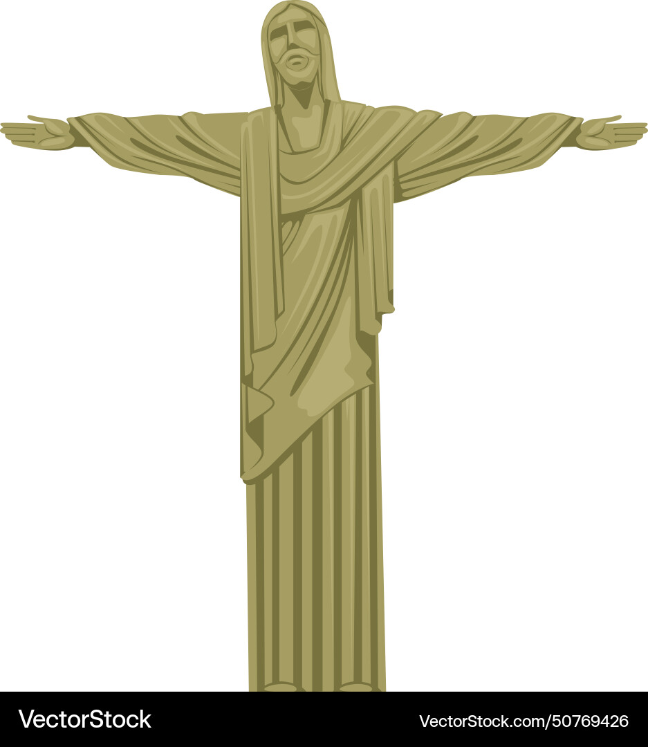 Statue von jesus christ berühmten Wahrzeichen Reise Vektorbild
