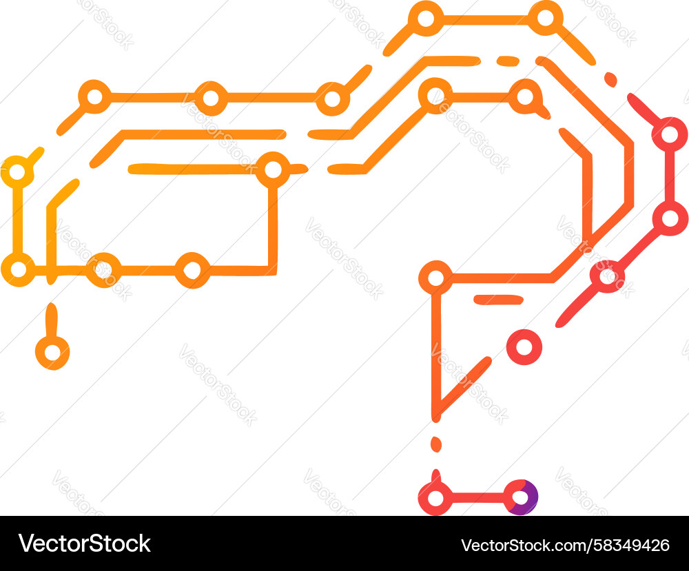 Tech Question Mark Circuit Vector Image