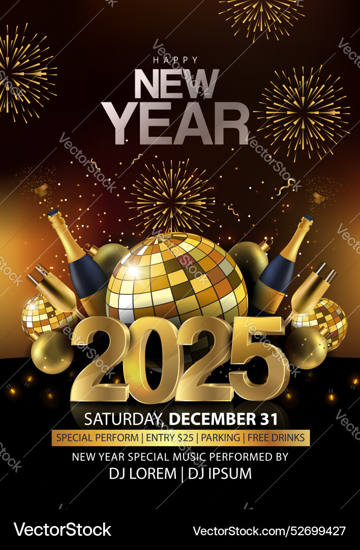 2025 Happy New Year Background For Your Flyers Vector Image 2025 Happy New Year Background For Your Flyers Vector 52699427