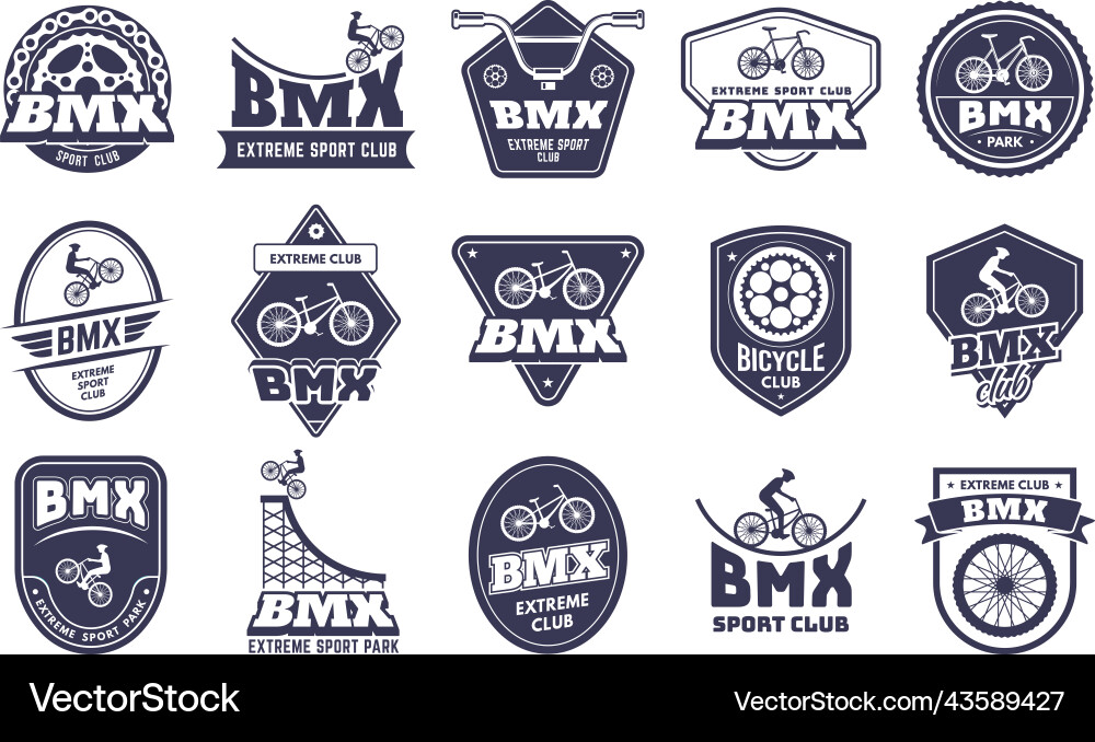 Bicycle motocross badges bmx extreme label sport Bicycle motocross badges bmx extreme label sport vector image