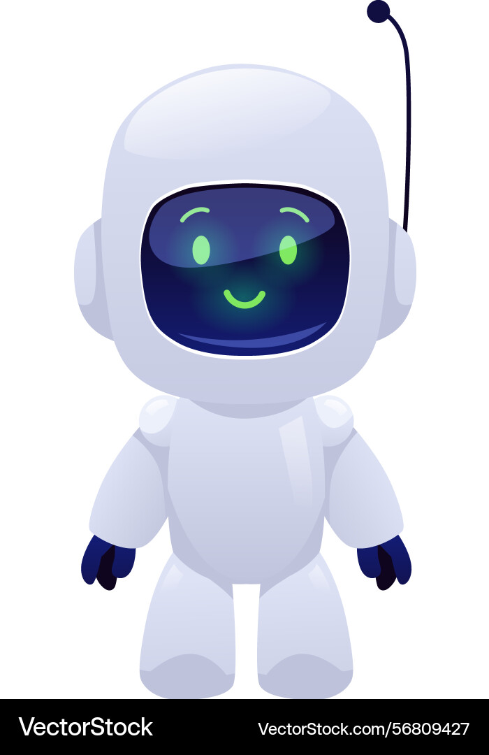 Chatbot robot smiling flat Chatbot robot smiling flat vector image