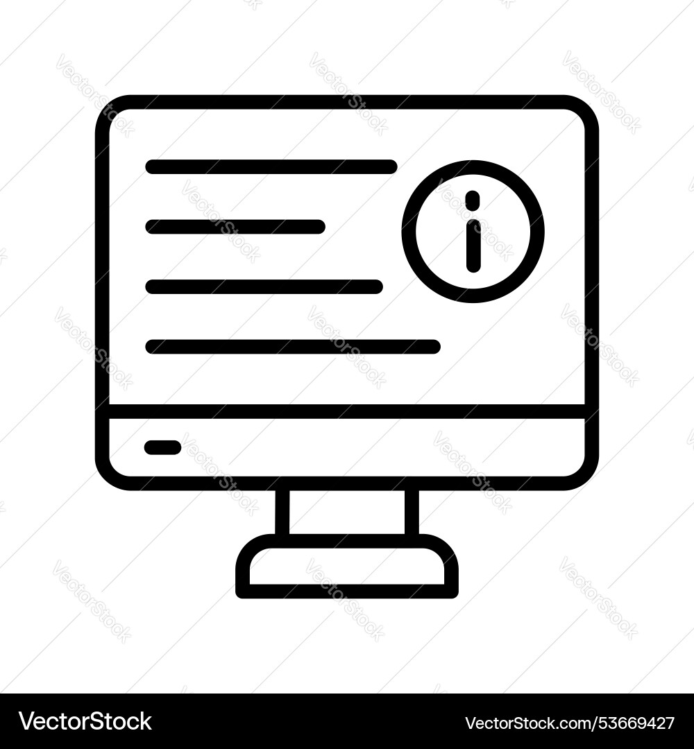 Computer icon outline style design isolated Vector Image