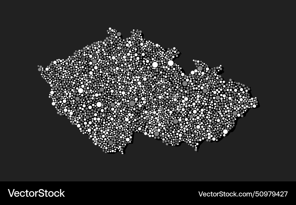 Creative map czech from random white dots vector image