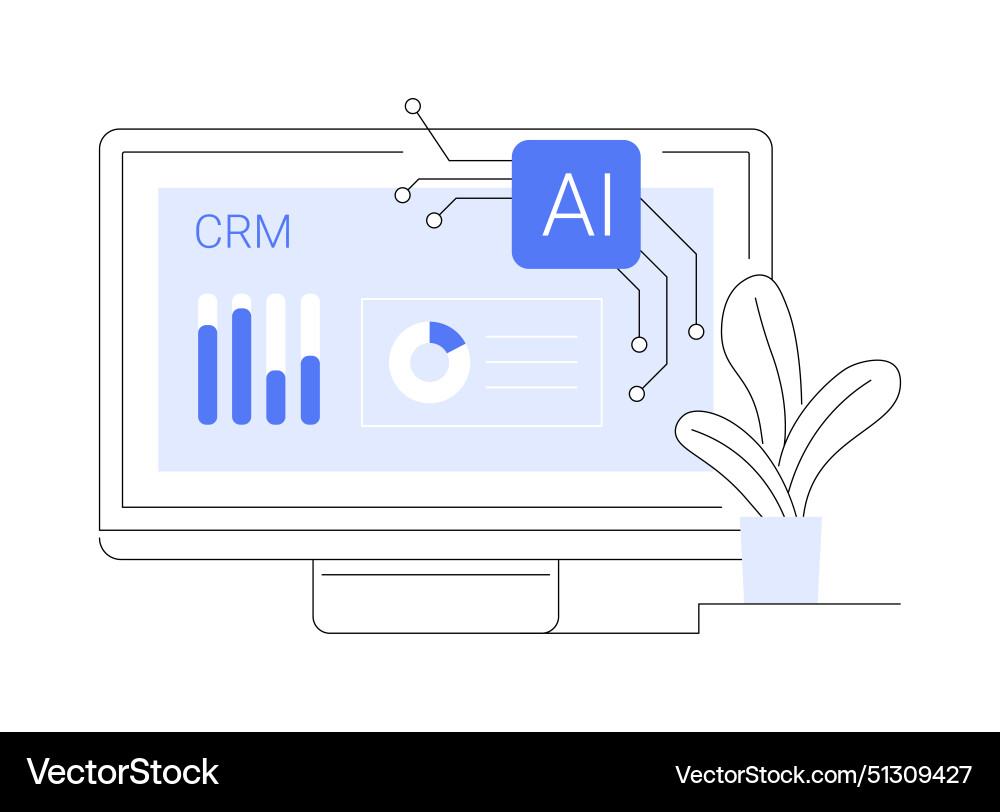 Crm with ai-generated insights abstract concept Vector Image