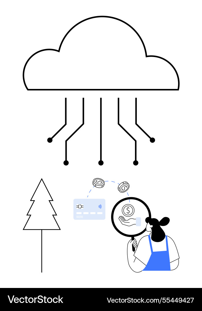 Exploring cloud data security with financial Exploring cloud data security with financial vector image