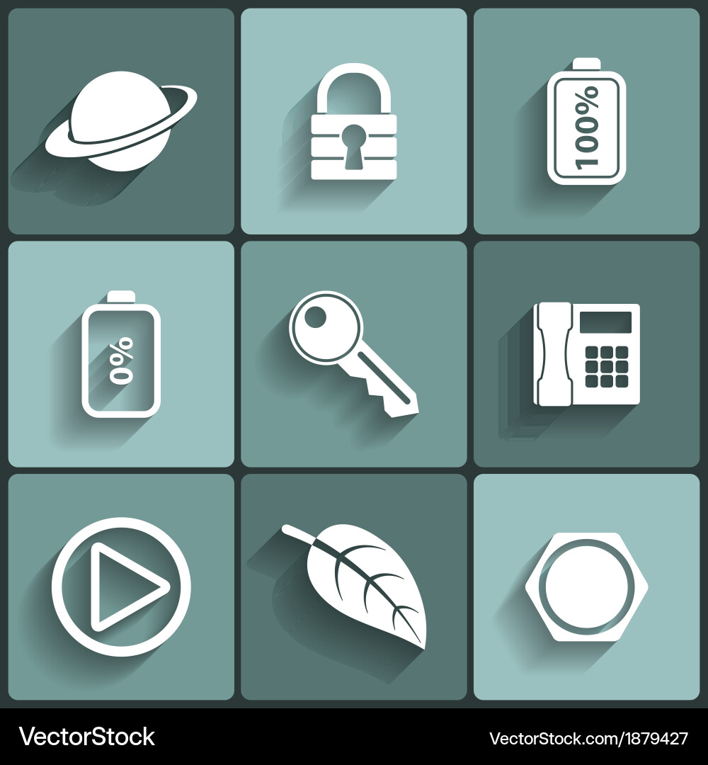 Flat Icon Set - Digital Elements vector image