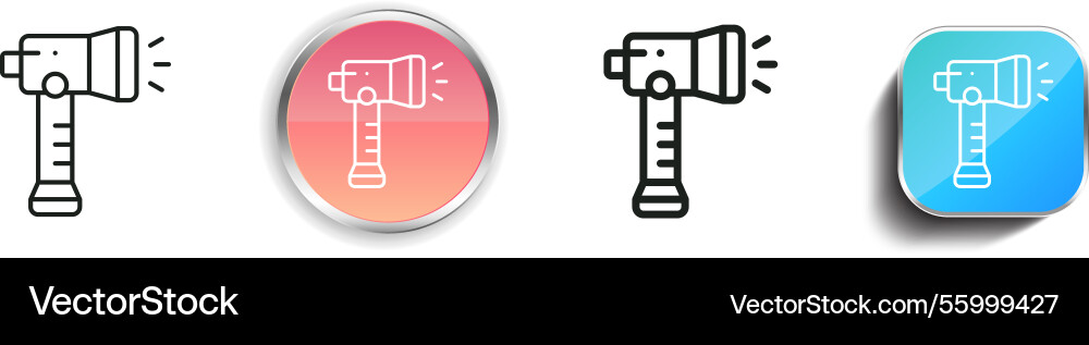 Light icon thin linear regular and button style vector image