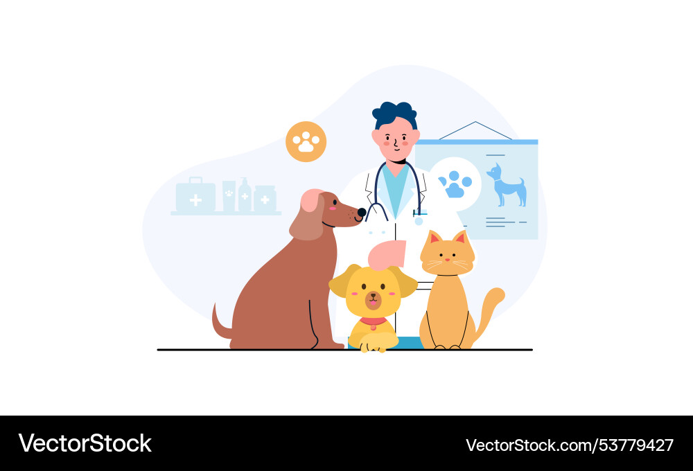 Pet veterinarian concept Vector Image