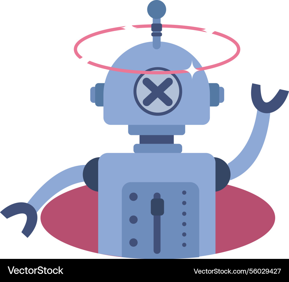 Robot error icon broken page sign vector image