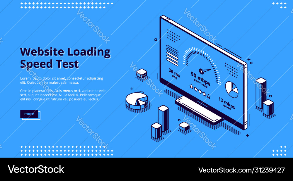 Website loading speed test banner Vector Image