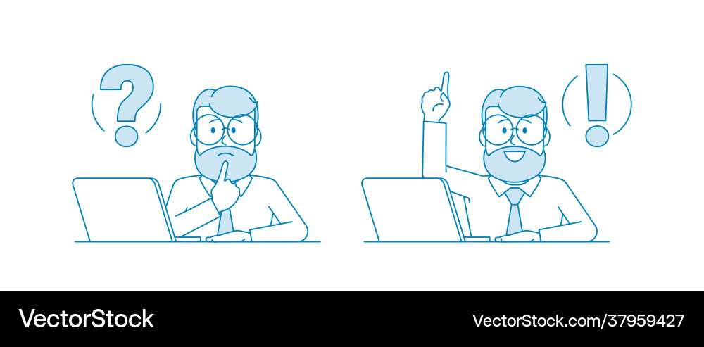 Working process stages solving problem vector image