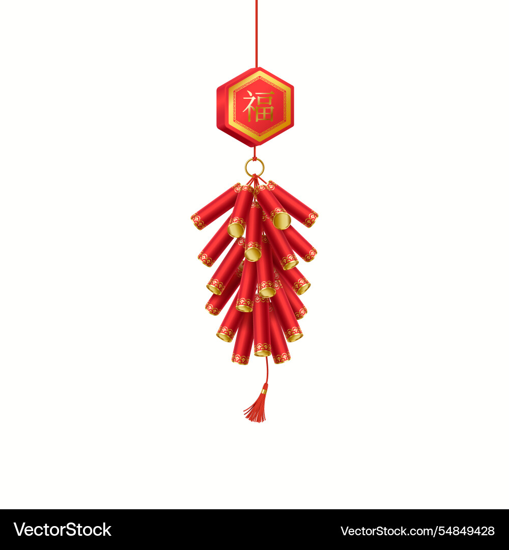 Chinese firecrackers with good luck wishing Chinese firecrackers with good luck wishing vector image