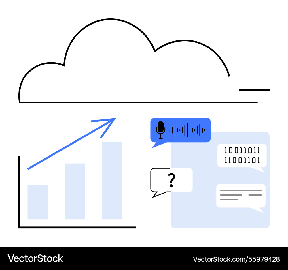 Cloud Computing mit Datenvisualisierungsrede Cloud Computing mit Datenvisualisierungsrede vektorbild