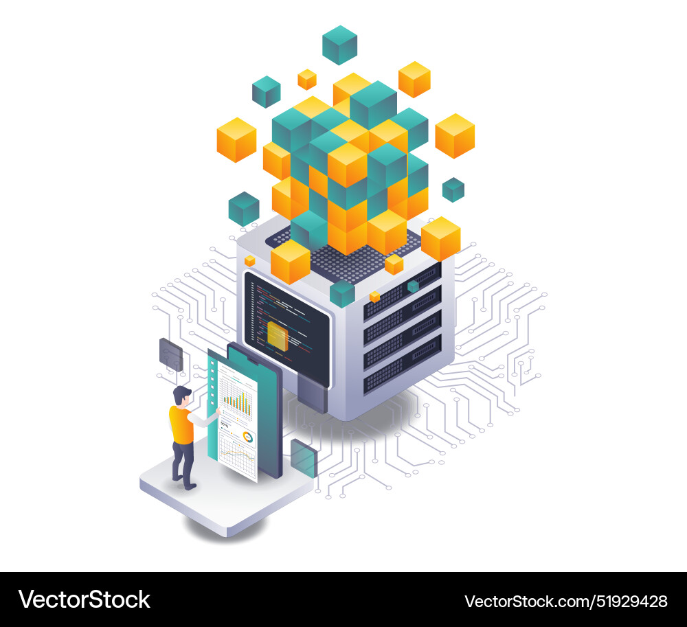 Exploring blockchain data analysis Exploring blockchain data analysis vector image