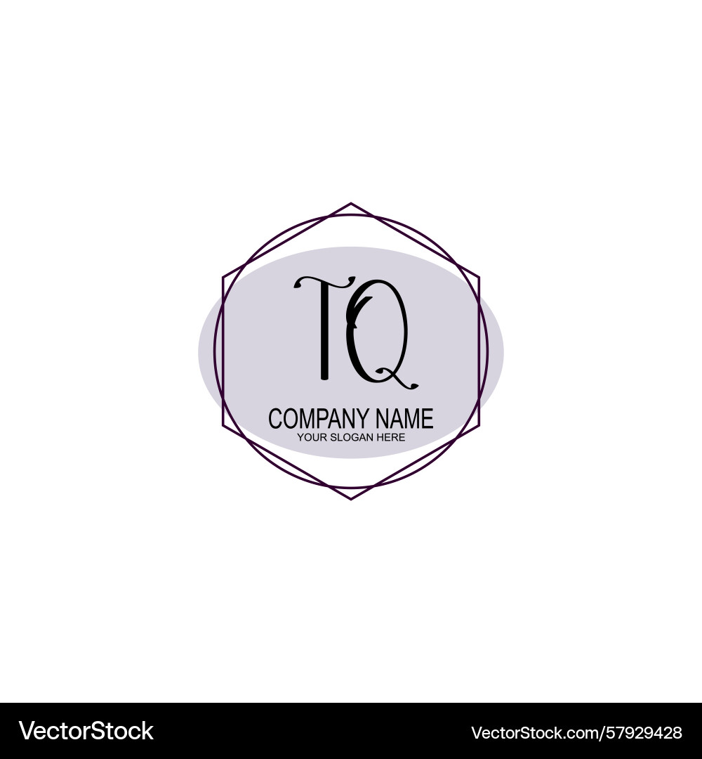 Handwriting logo concepts with initial tq Handwriting logo concepts with initial tq Vector Image