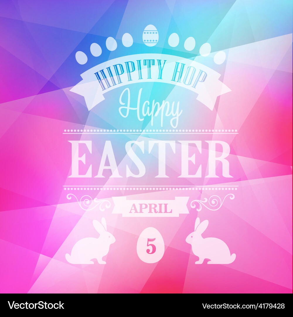 Happy easter typographical poster Royalty Free Vector Image