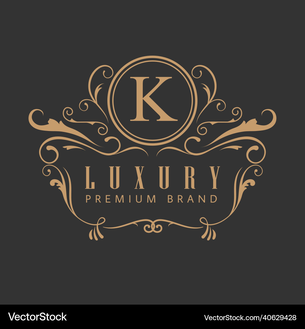 Luxury Vintage Label - Elegant Floral vector image