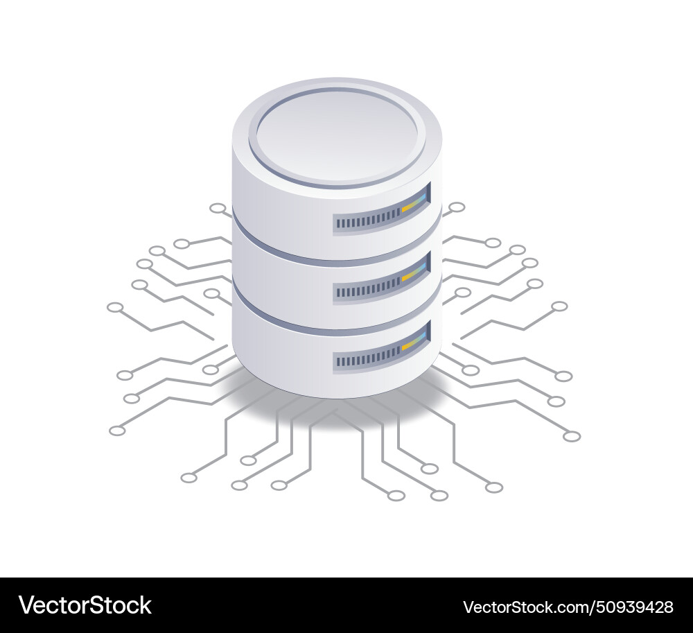 Network Management Database Server vector image