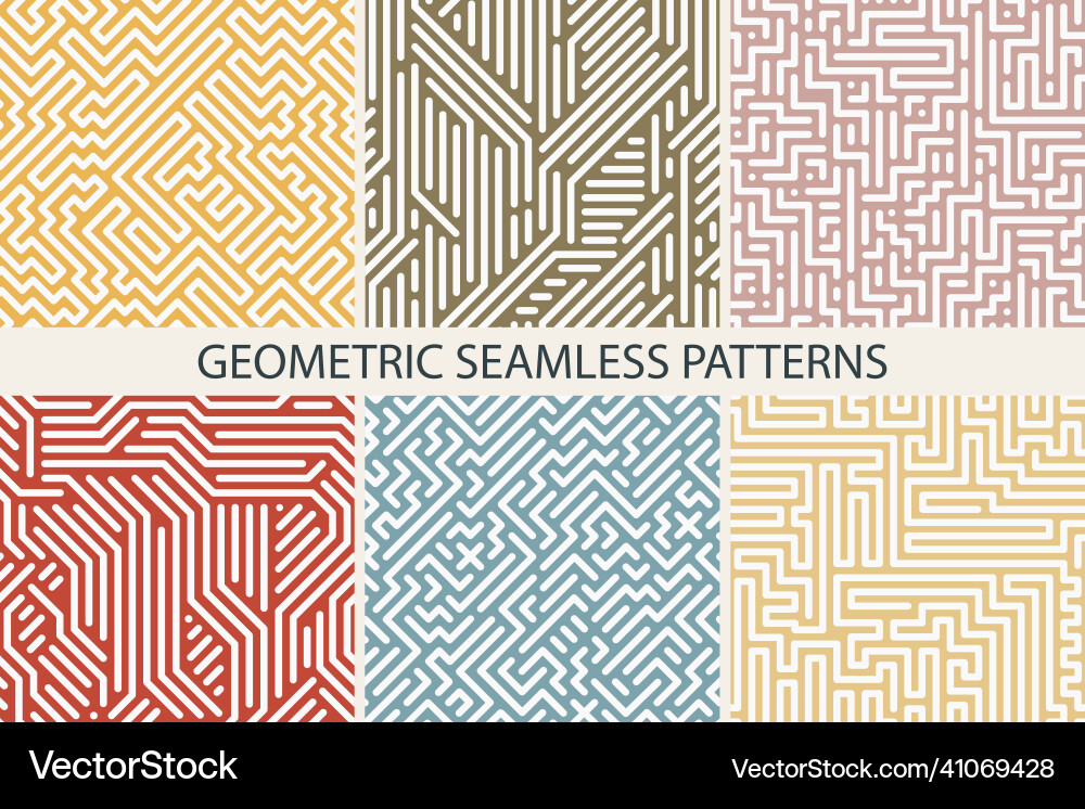 Set of colorful striped seamless patterns Vector Image
