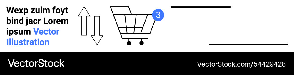 Shopping cart with item count and arrows Shopping cart with item count and arrows Vector Image