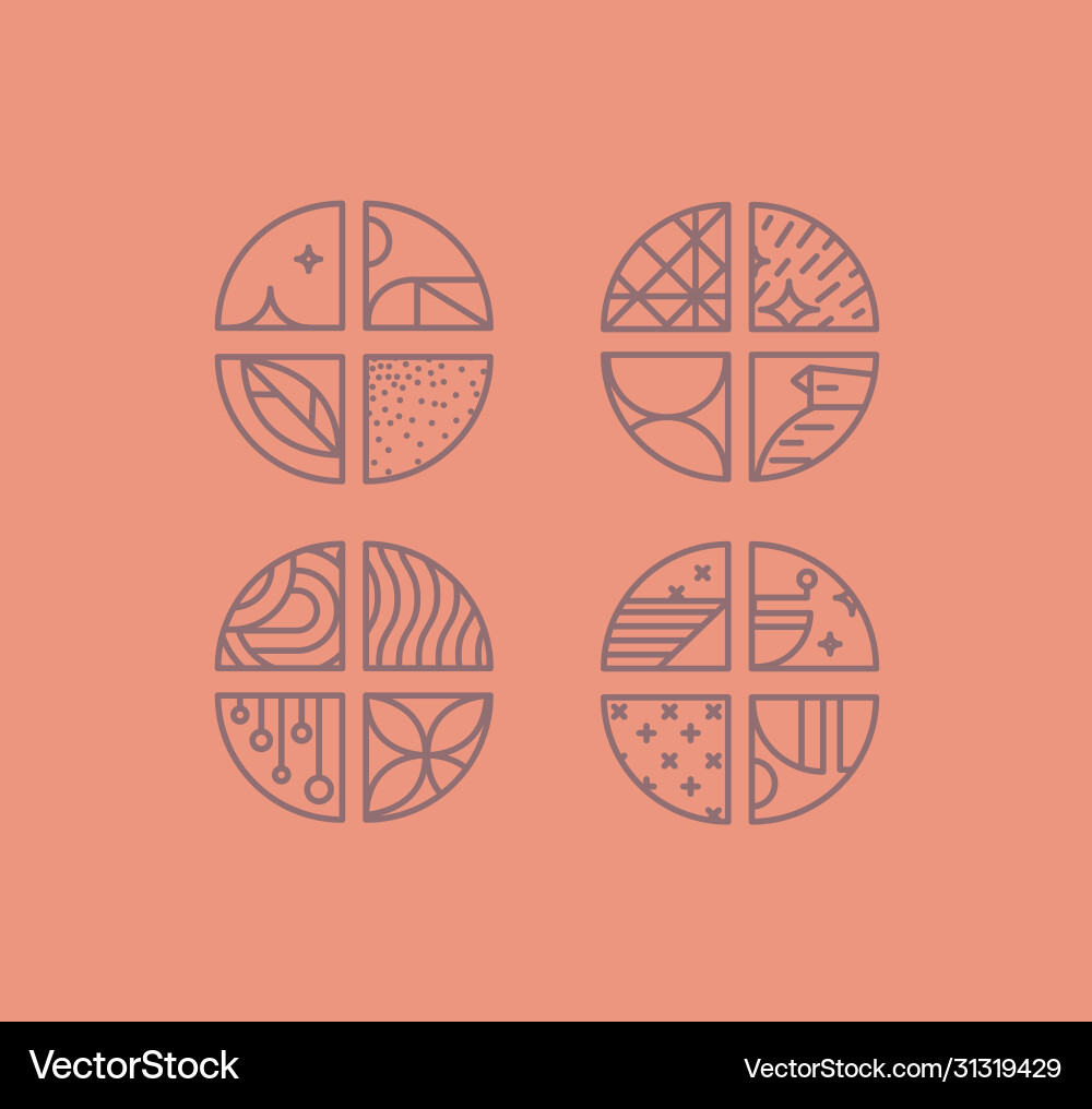 Art deco coffee chevrons coral Art deco coffee chevrons coral vector image