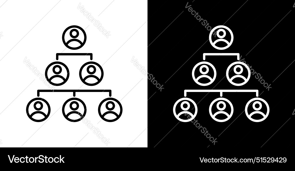 Chart tree icon set company team organization Vector Image