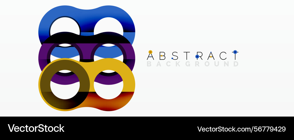 Colorful abstract design features overlapping Vector Image