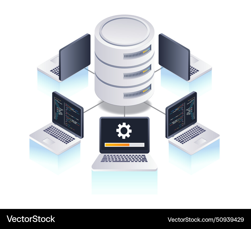 Computer Netzwerk Management Datenbank System flach Computer Netzwerk Management Datenbank System flach vektorbild